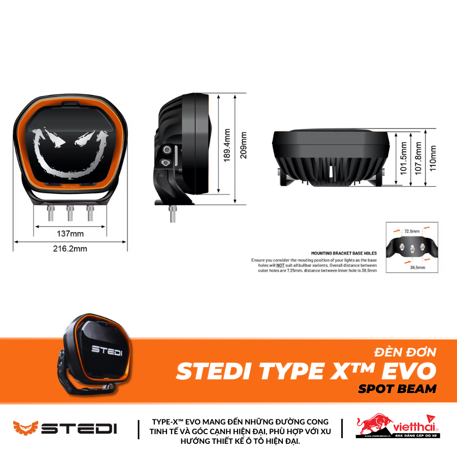 ĐÈN STEDI TYPE X™ EVO | SPOT BEAM (SINGLE)