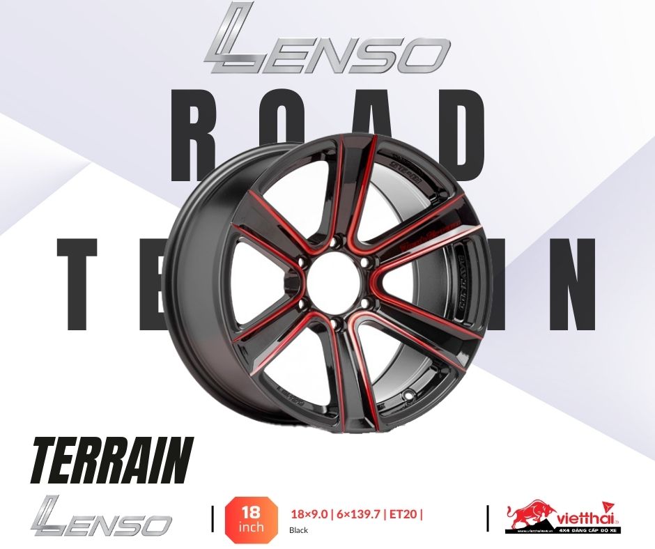 MÂM ĐỌ LENSO ROAD-TERRAIN|18″x9.5″|6×139.7|20|