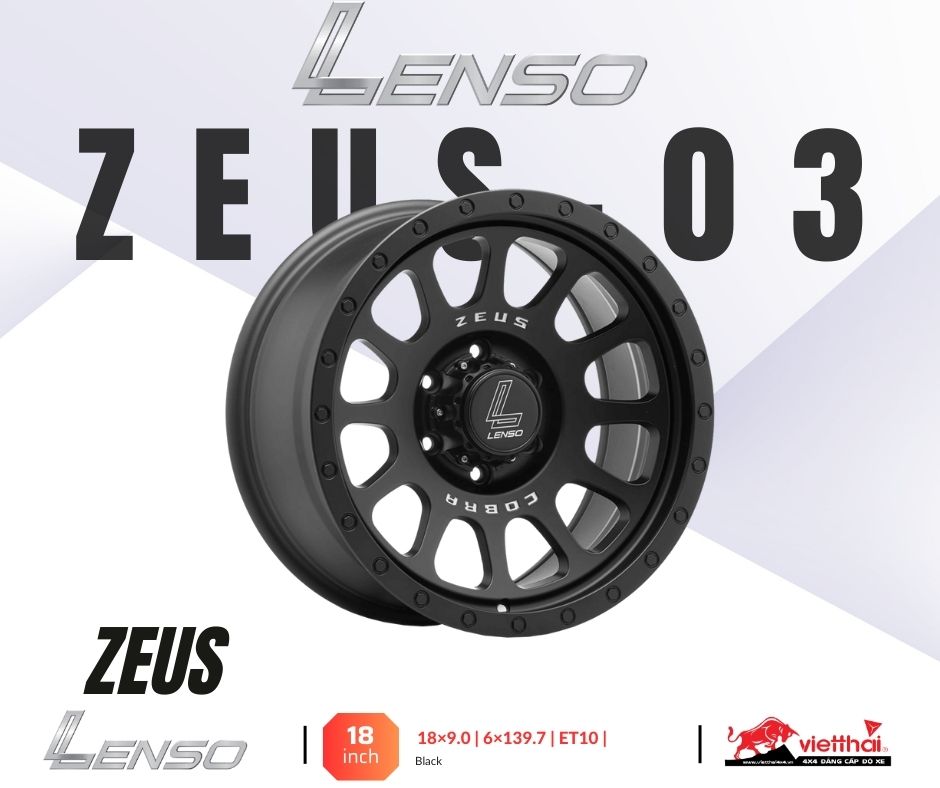 MÂM ĐỘ XE BÁN TẢI ZEUS-03 |18x9.0|6×139.7|+10|