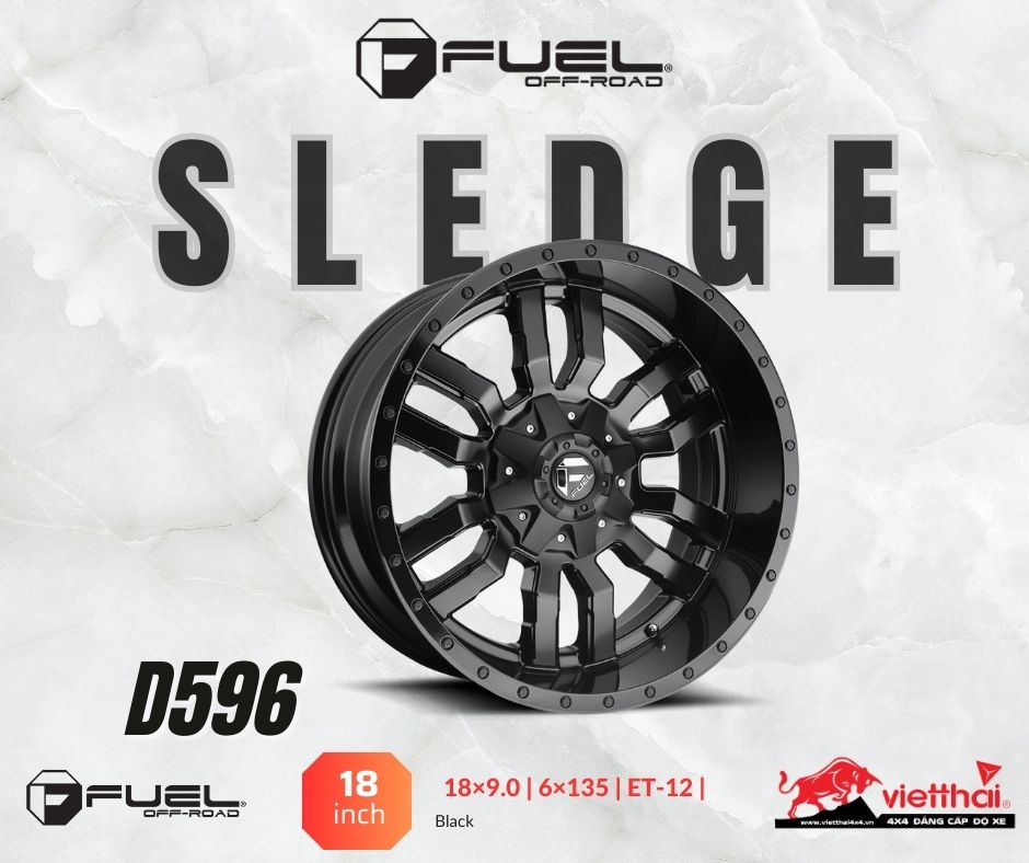 Mâm xe độ Fuel Sledge D596 |18x9|6×135 | 6×139.7|ET-12|