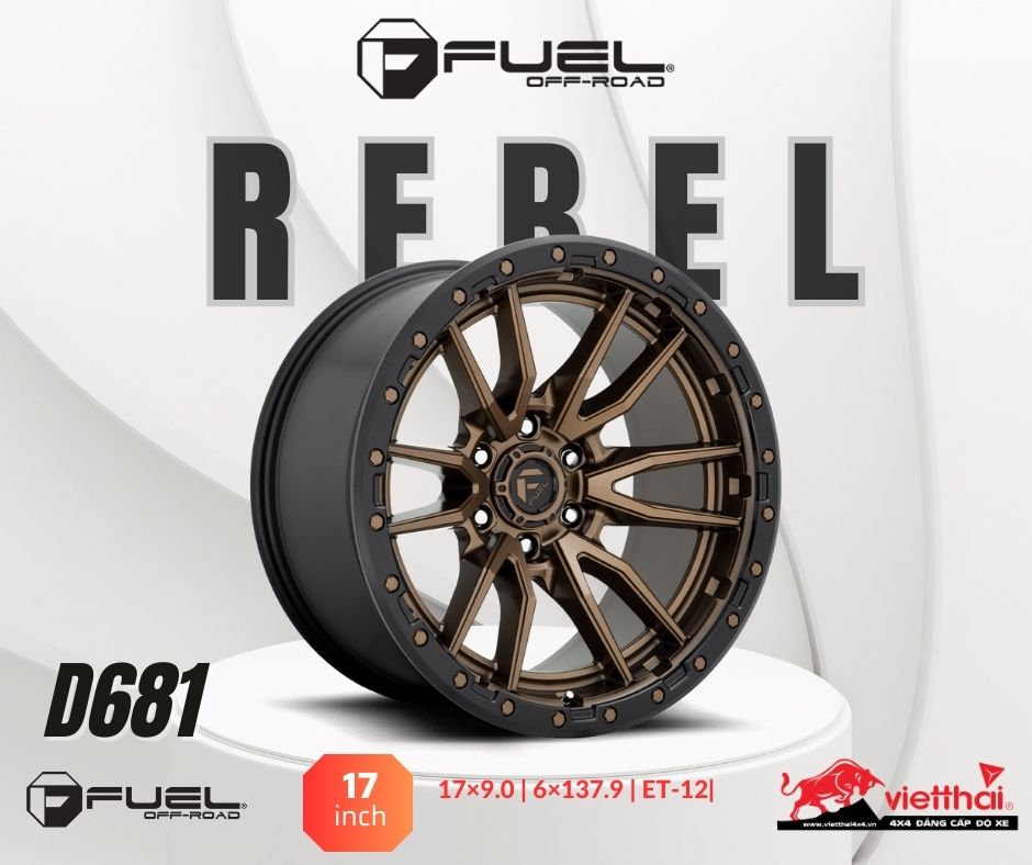 Mâm Fuel Rebel – D681 | 17×9 |