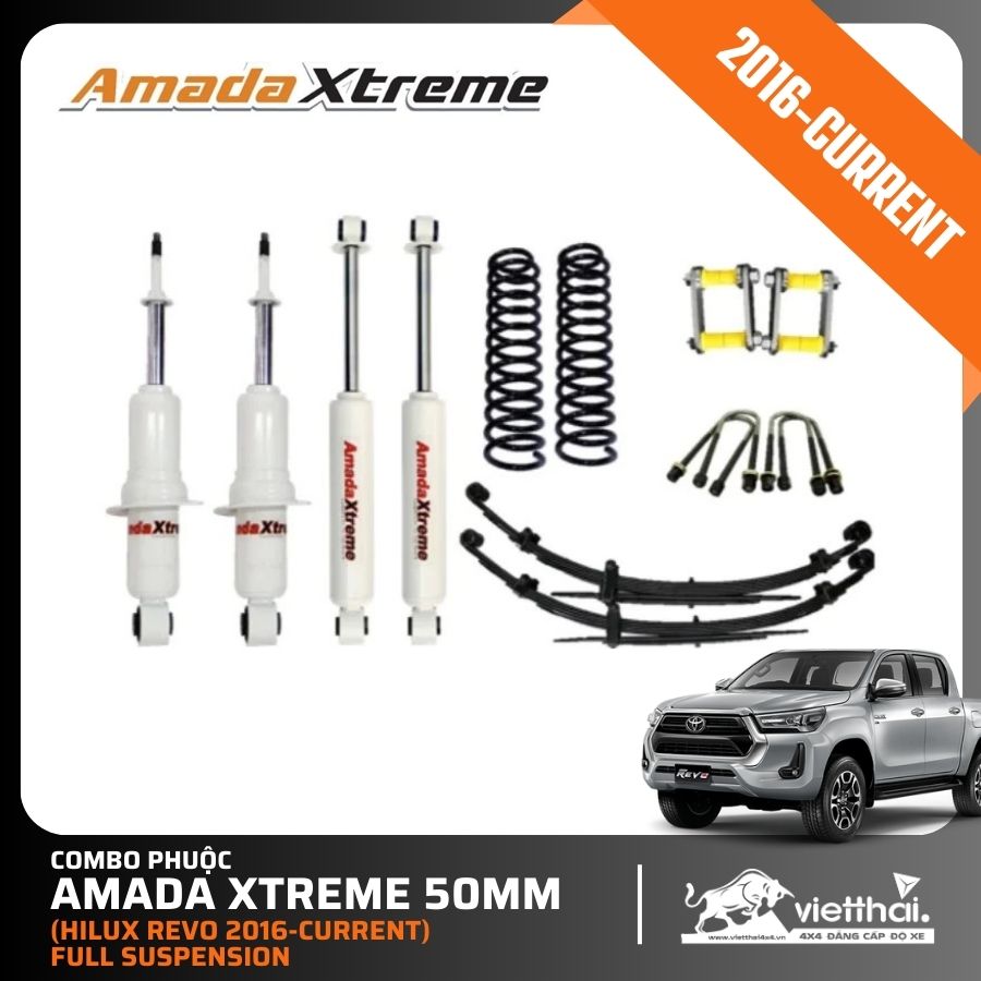 Combo phuộc Amada Xtreme 50mm Full Suspension Lift (Hilux Revo 2016-Current)