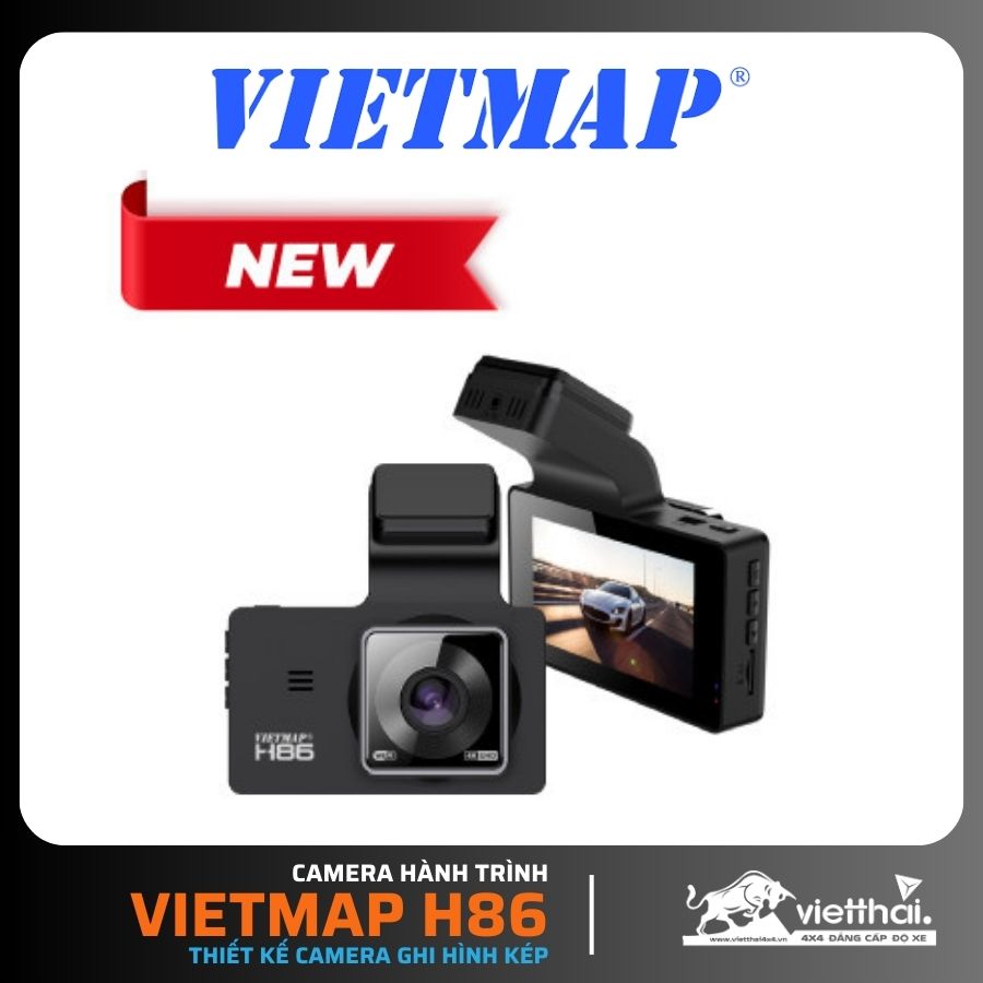 CAMERA HÀNH TRÌNH VIETMAP H86 - Thiết kế camera ghi hình kép