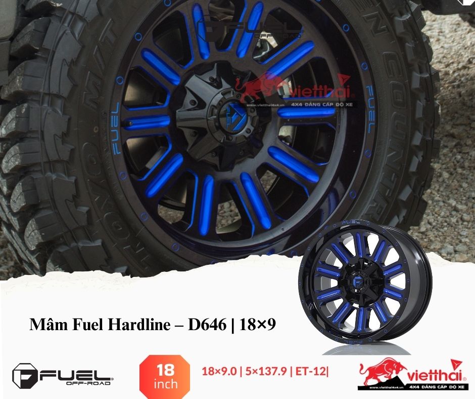Mâm Fuel Hardline – D646 | 18×9