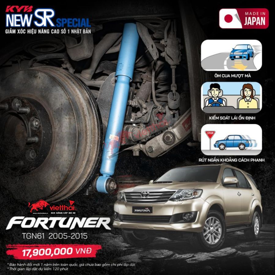 PHUỘC HIỆU NĂNG CAO KYB NEW SR SPECIAL TOYOTA FORTUNER (2005-2015)