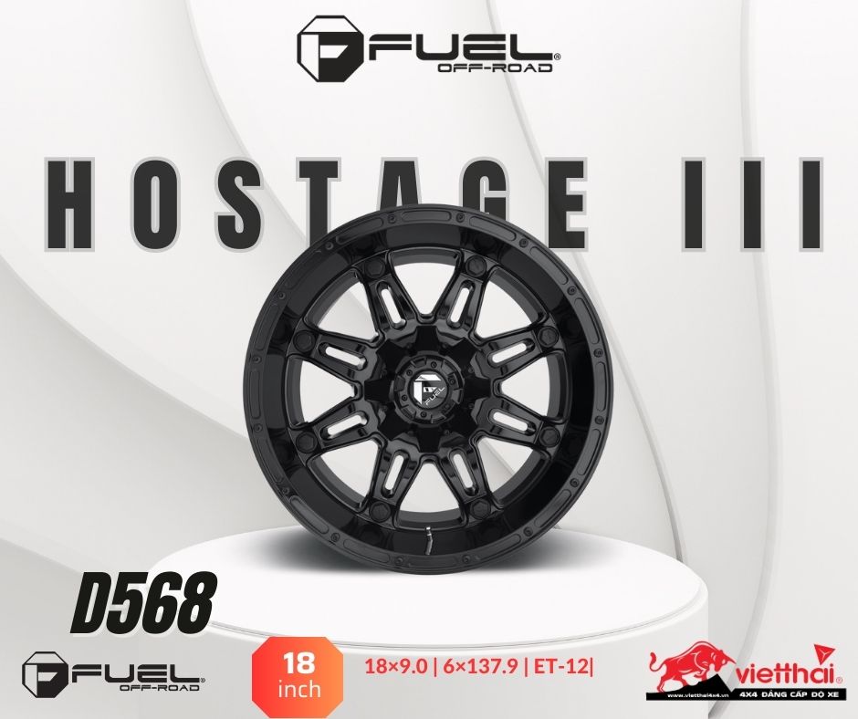 Mâm Fuel Hostage III – D568 | 18×9