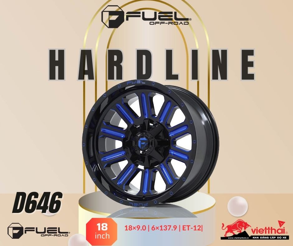Mâm Fuel Hardline – D646 | 18×9