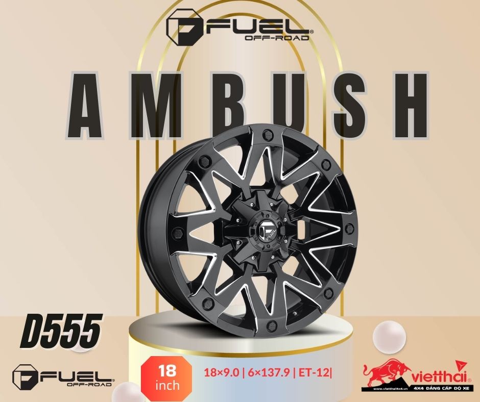 Mâm Fuel Ambush – D555 | 18×9