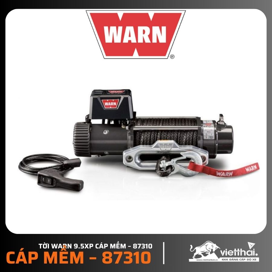 TỜI WARN 9.5XP-S WINCH WITH SYNTHETIC ROPE / Tời Warn 9.5XP cáp mềm – 87310