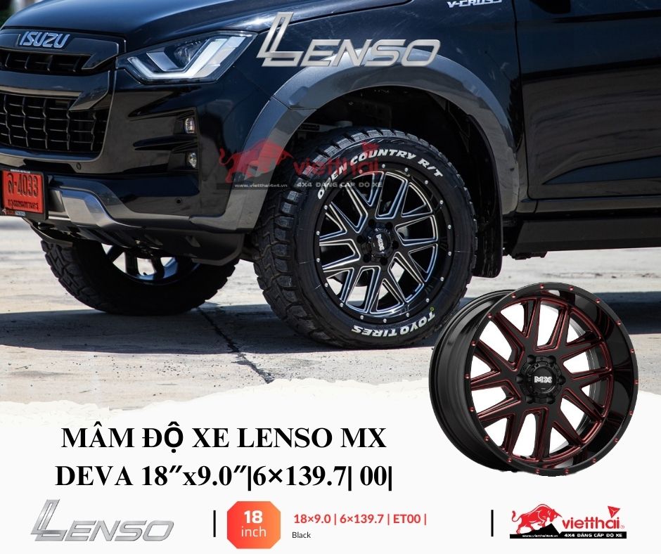 MÂM ĐỘ XE LENSO MX DEVA 18″x9.0″|6×139.7| 00|