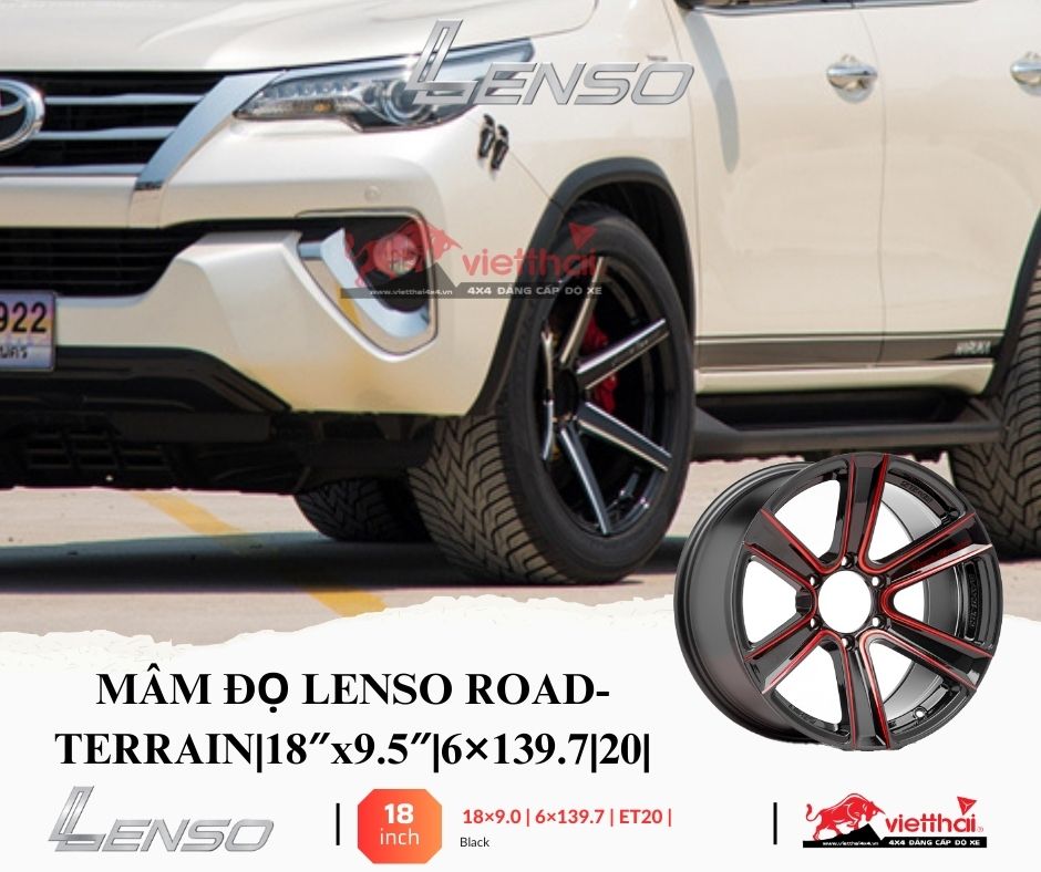 MÂM ĐỌ LENSO ROAD-TERRAIN|18″x9.5″|6×139.7|20|