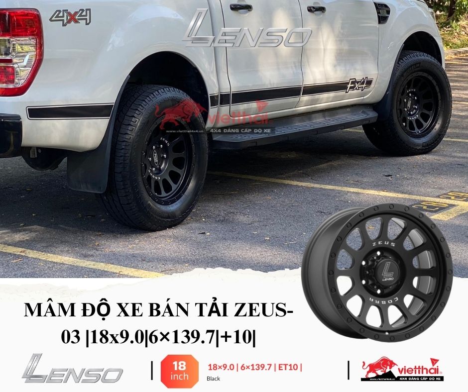 MÂM ĐỘ XE BÁN TẢI ZEUS-03 |18x9.0|6×139.7|+10|