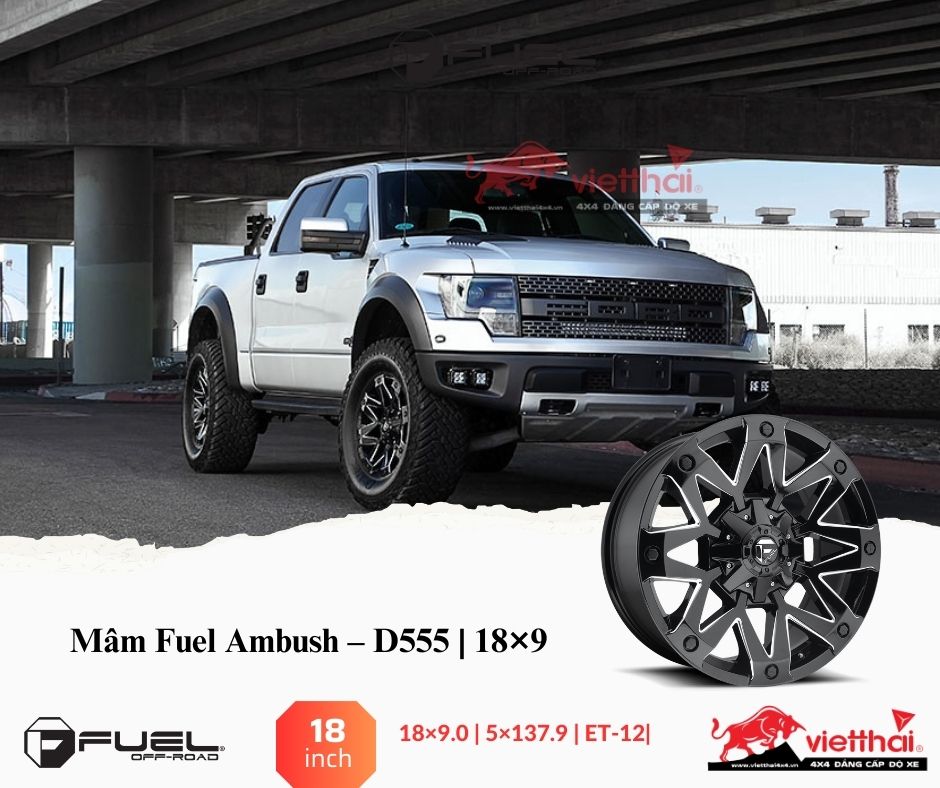 Mâm Fuel Ambush – D555 | 18×9