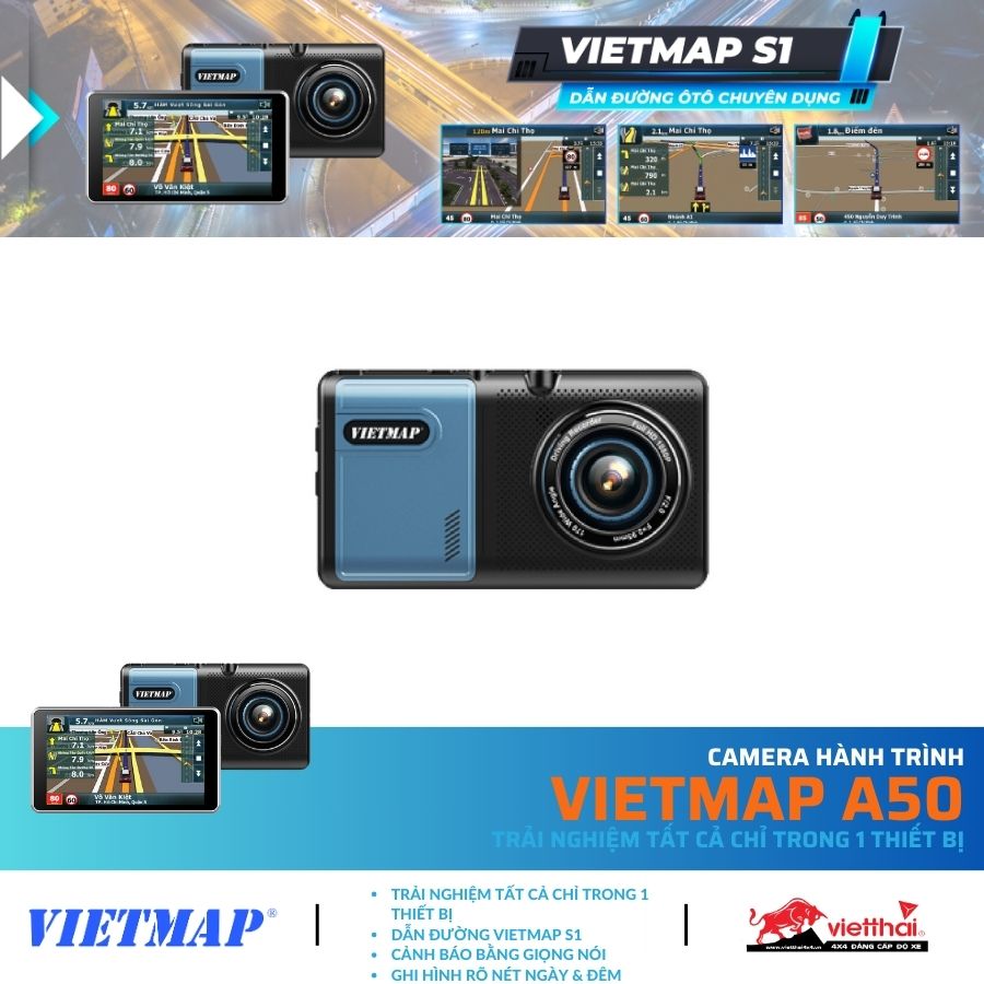 CAMERA HÀNH TRÌNH VIETMAP A50 - TRẢI NGHIỆM TẤT CẢ CHỈ TRONG 1 THIẾT BỊ