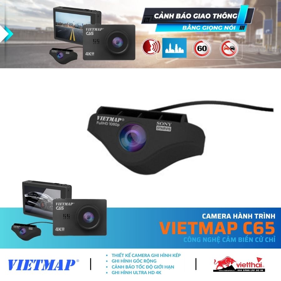 CAMERA HÀNH TRÌNH VIETMAP C65 - CÔNG NGHỆ CẢM BIẾN CỬ CHỈ