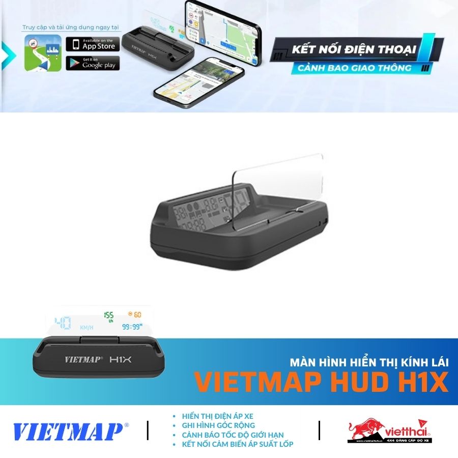 MÀN HÌNH HIỂN THỊ KÍNH LÁI VIETMAP HUD H1X