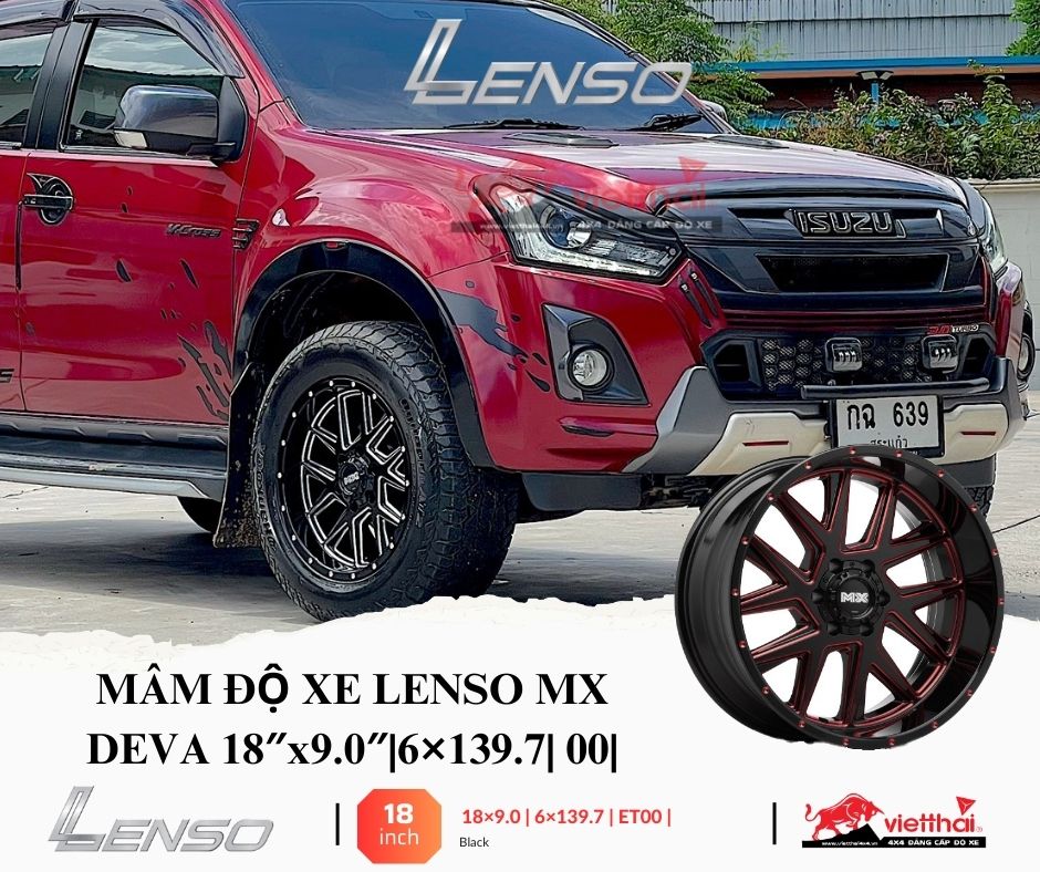 MÂM ĐỘ XE LENSO MX DEVA 18″x9.0″|6×139.7| 00|