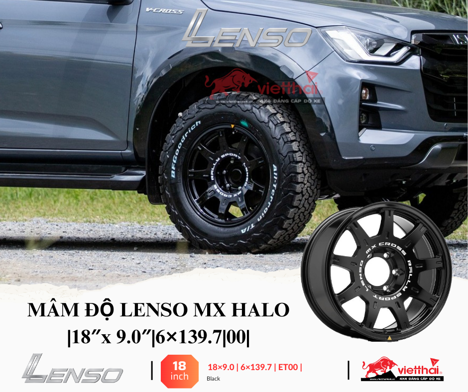 MÂM ĐỘ LENSO MX HALO |18″x 9.0″|6×139.7|00|