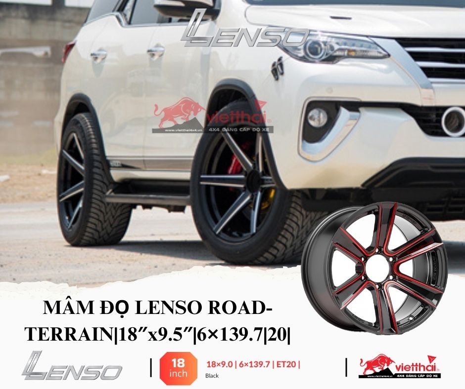 MÂM ĐỌ LENSO ROAD-TERRAIN|18″x9.5″|6×139.7|20|
