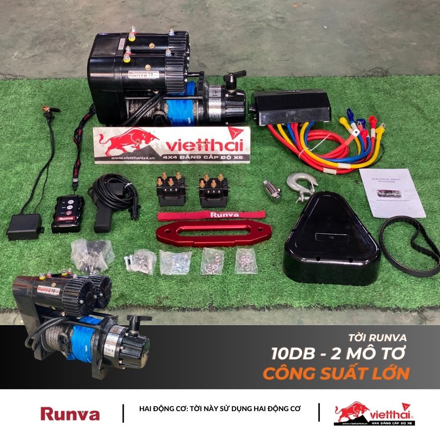 Tời Runva 10db - 2 mô tơ công suất lớn