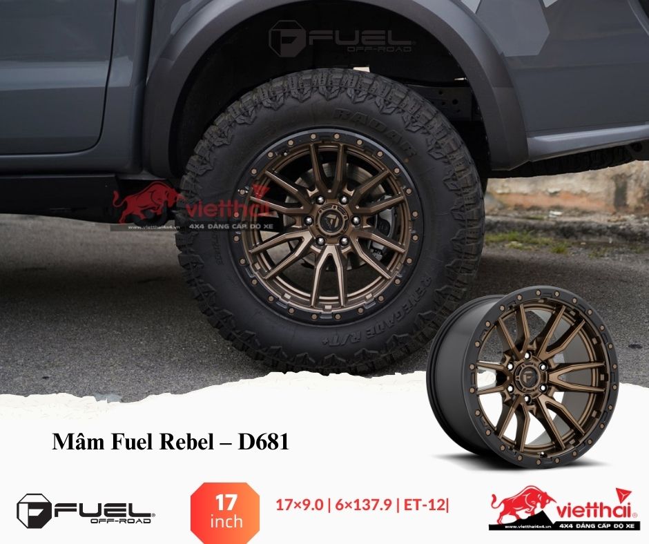 Mâm Fuel Rebel – D681 | 17×9 |