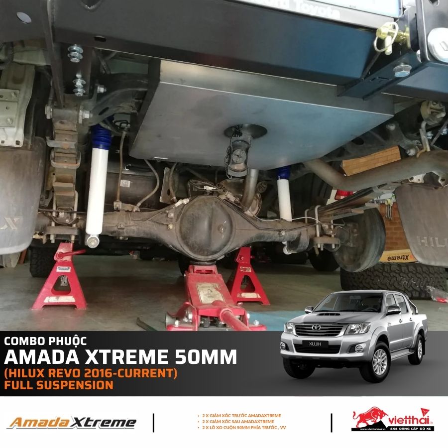 Combo phuộc Amada Xtreme 50mm Full Suspension Lift (Hilux Revo 2016-Current)