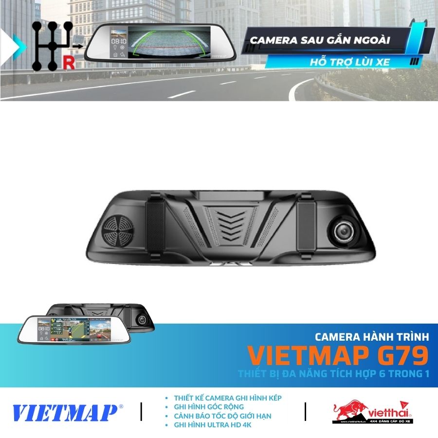 CAMERA HÀNH TRÌNH VIETMAP G79 - THIẾT BỊ ĐA NĂNG TÍCH HỢP 6 TRONG 1