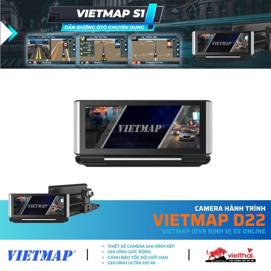 CAMERA HÀNH TRÌNH VIETMAP D22 - VIETMAP IDVR ĐỊNH VỊ XE ONLINE