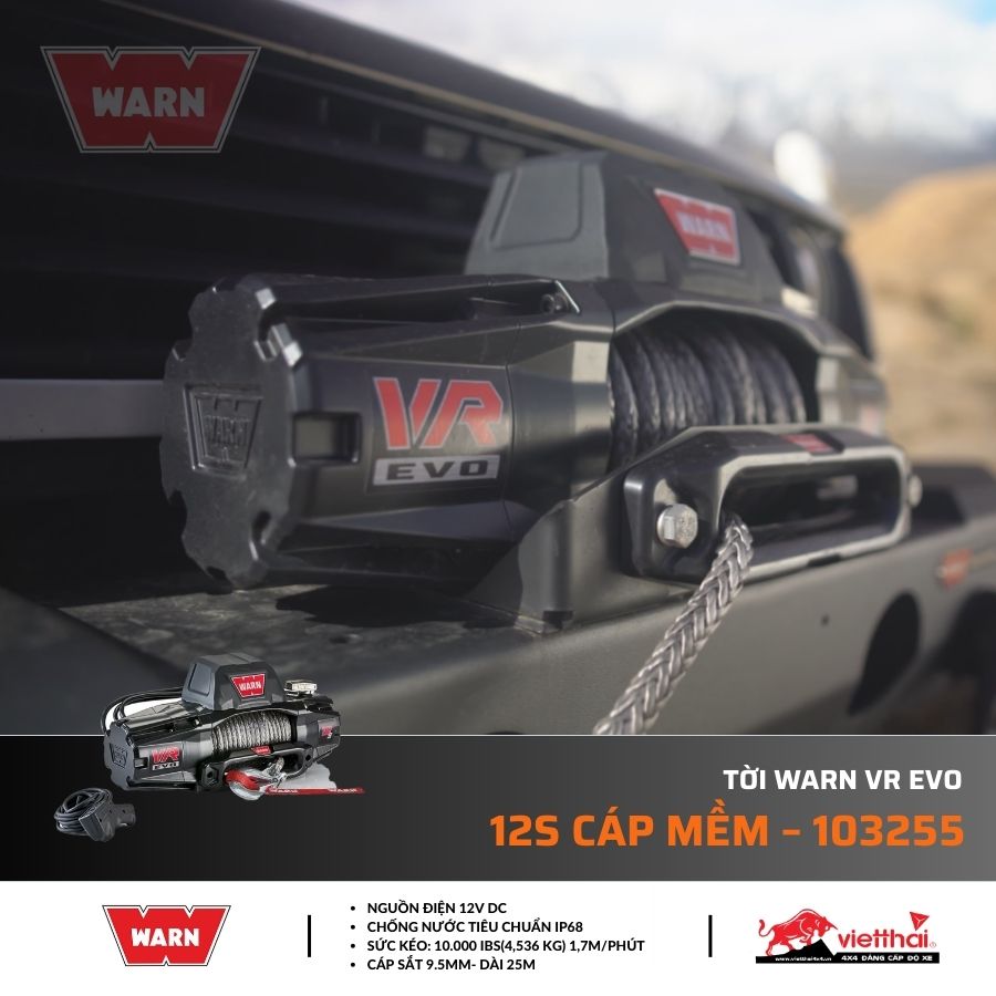 Tời Warn VR EVO 12S cáp mềm – 103255