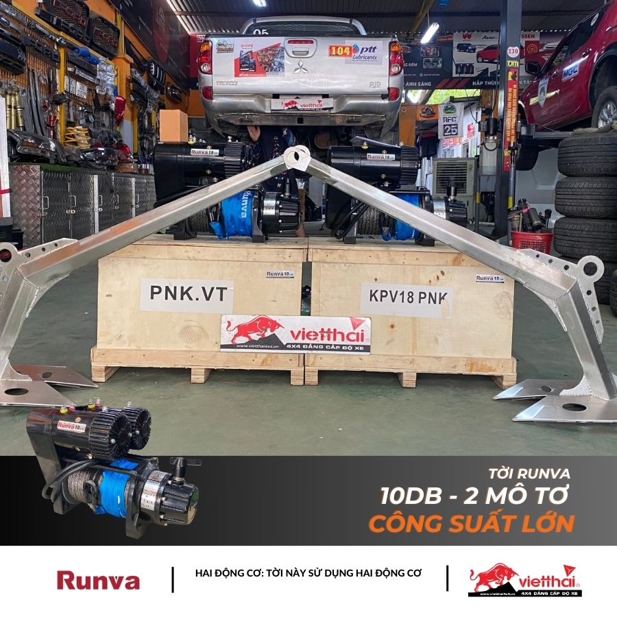 Tời Runva 10db - 2 mô tơ công suất lớn