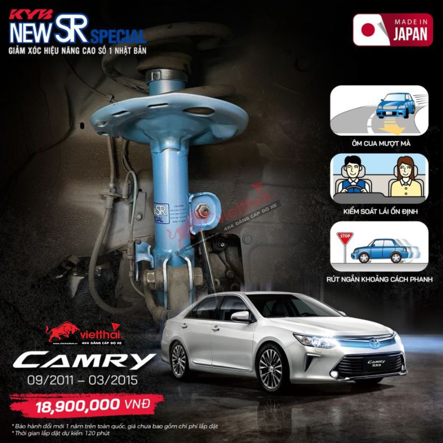 PHUỘC HIỆU NĂNG CAO KYB NEW SR SPECIAL TOYOTA CAMRY (09/2011 – 03/2015)