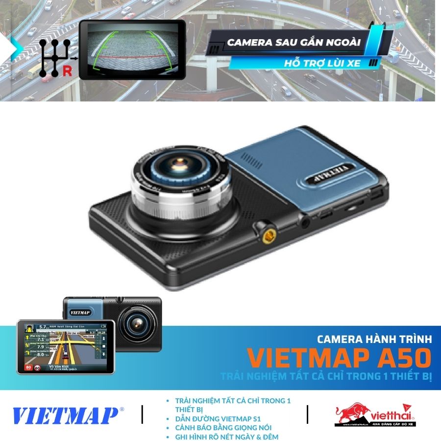 CAMERA HÀNH TRÌNH VIETMAP A50 - TRẢI NGHIỆM TẤT CẢ CHỈ TRONG 1 THIẾT BỊ