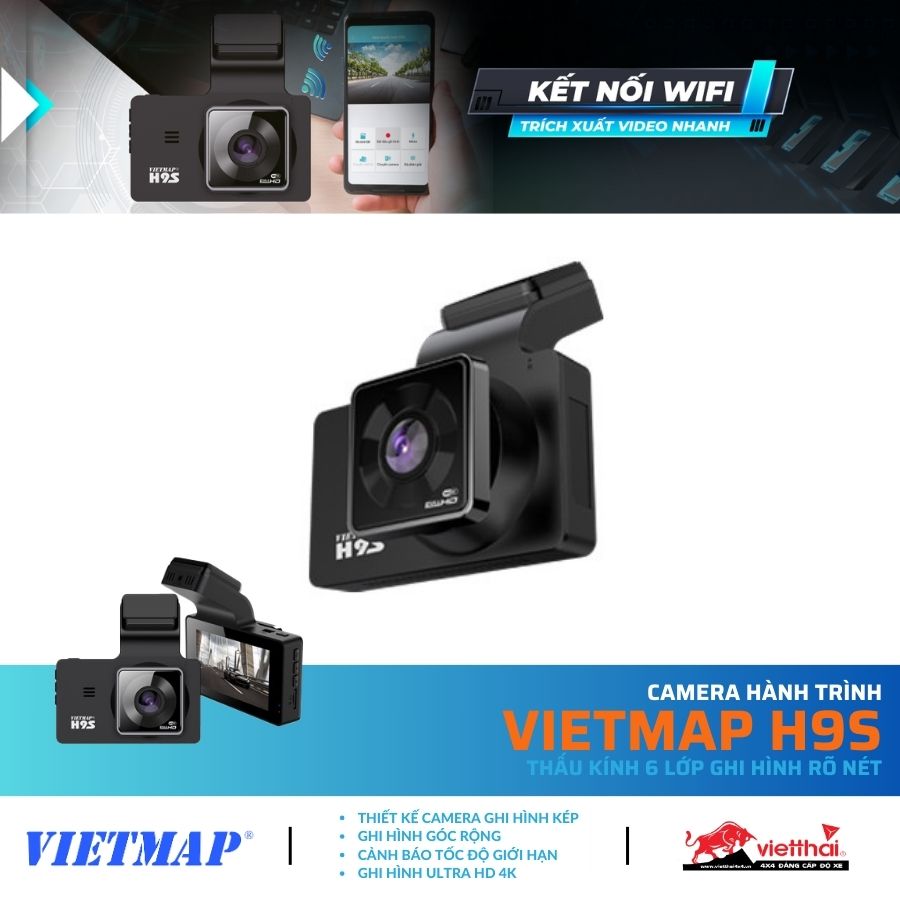 CAMERA HÀNH TRÌNH VIETMAP H9S - THẤU KÍNH 6 LỚP GHI HÌNH RÕ NÉT