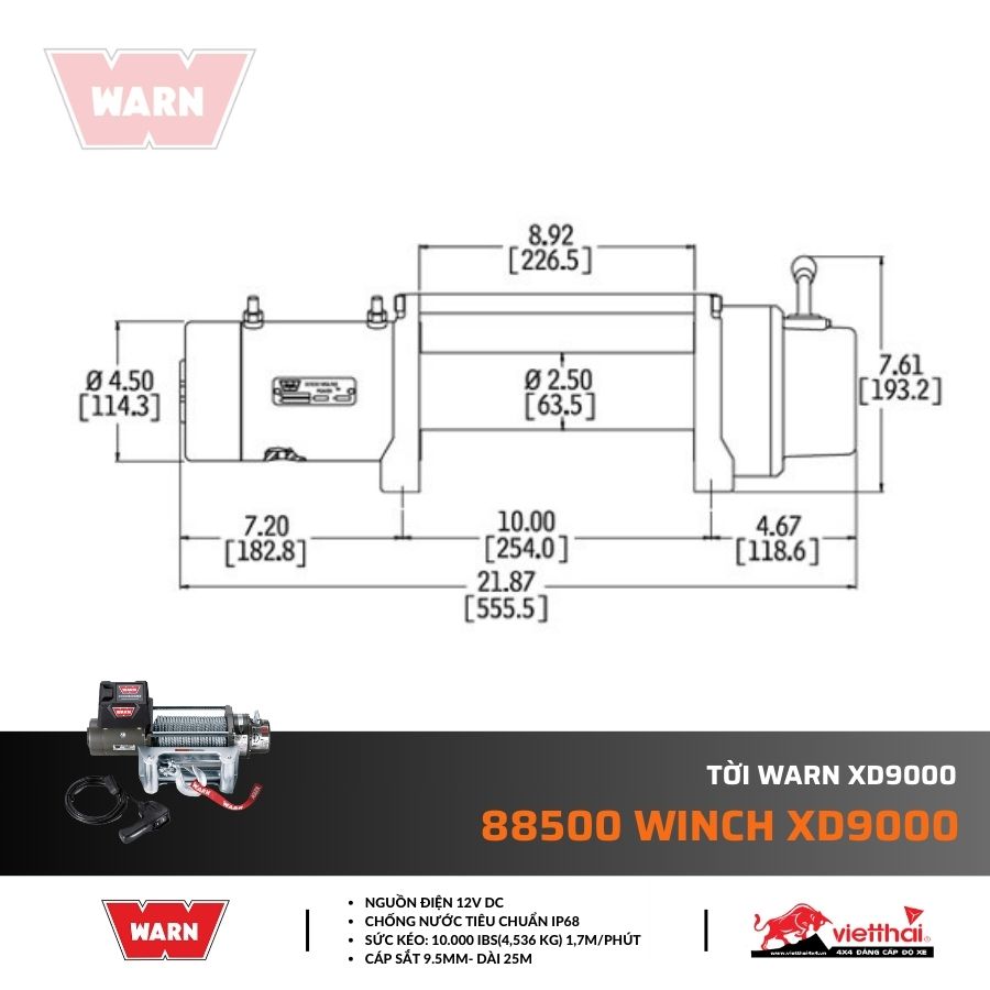 Tời Warn XD9000 – 88500 WINCH XD9000