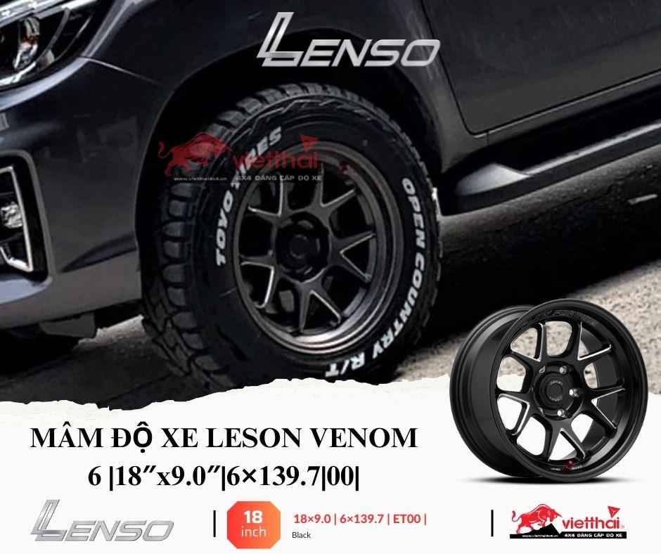 MÂM ĐỘ XE LESON VENOM 6 |18″x9.0″|6×139.7|00|