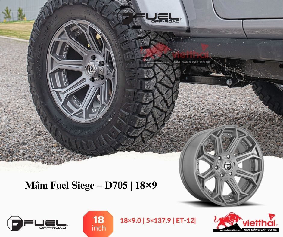 Mâm Fuel Siege – D705 | 18×9