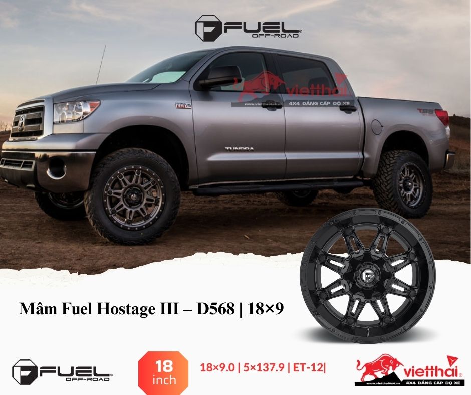Mâm Fuel Hostage III – D568 | 18×9