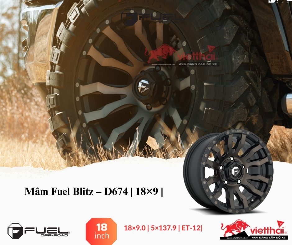 Mâm Fuel Blitz – D674 | 18×9 |