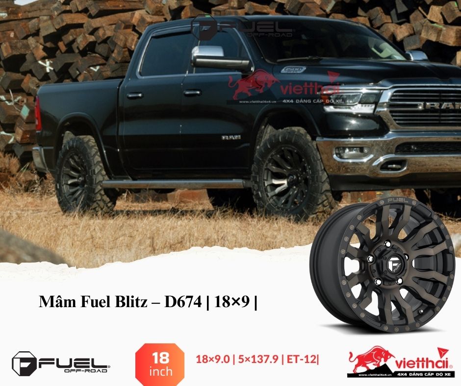 Mâm Fuel Blitz – D674 | 18×9 |