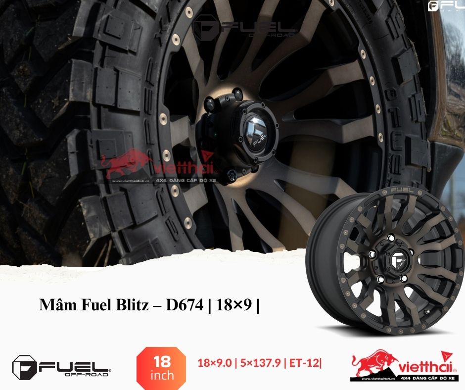 Mâm Fuel Blitz – D674 | 18×9 |