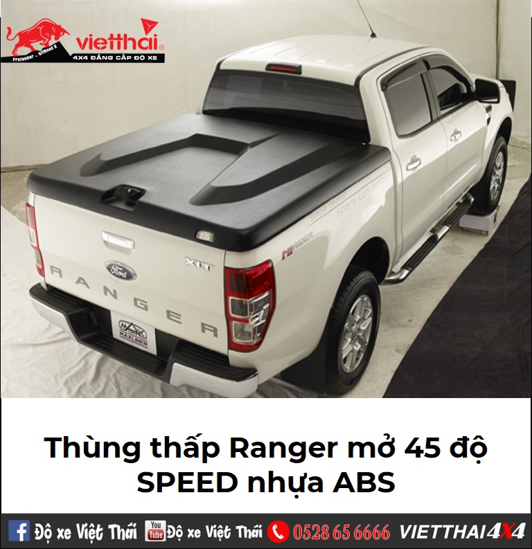 Nắp thùng thấp Ranger mở 45 độ - SPEED nhựa ABS