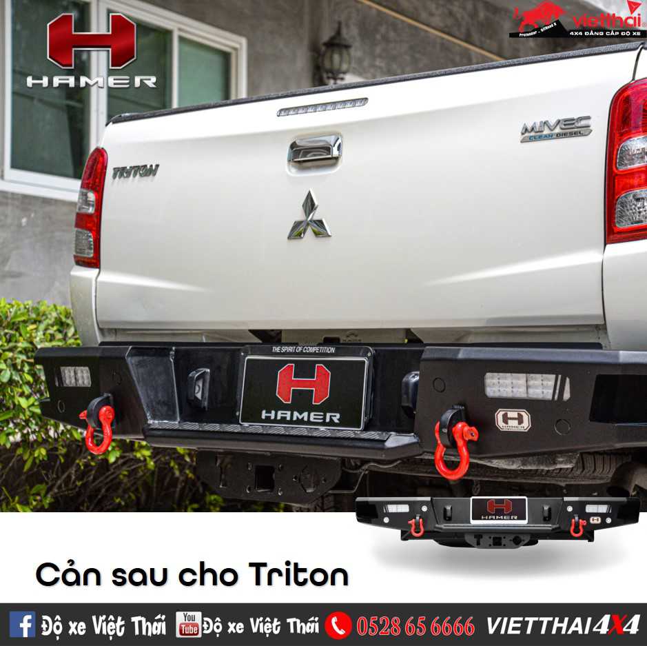 Cản sau M-Series Rear Bumper thương hiệu Hamer Thái Lan cho Mitsubishi Triton