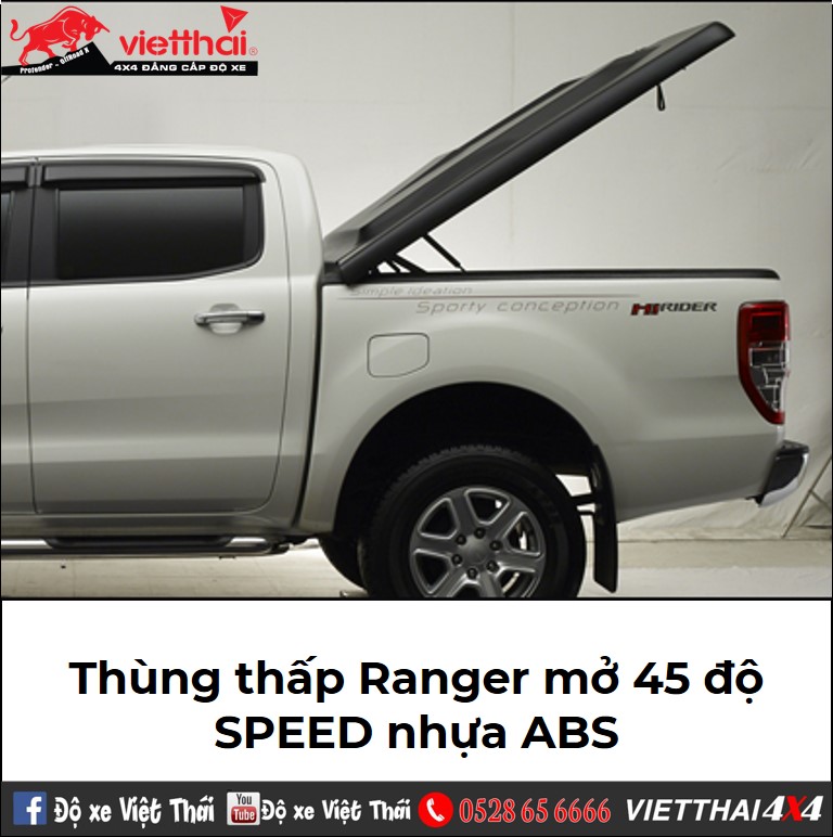 Nắp thùng thấp Ranger mở 45 độ - SPEED nhựa ABS