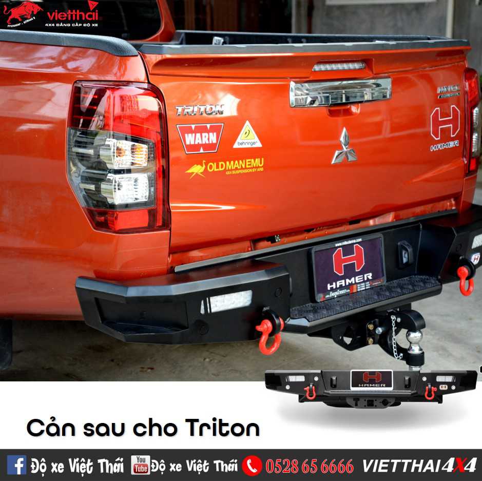 Cản sau M-Series Rear Bumper thương hiệu Hamer Thái Lan cho Mitsubishi Triton
