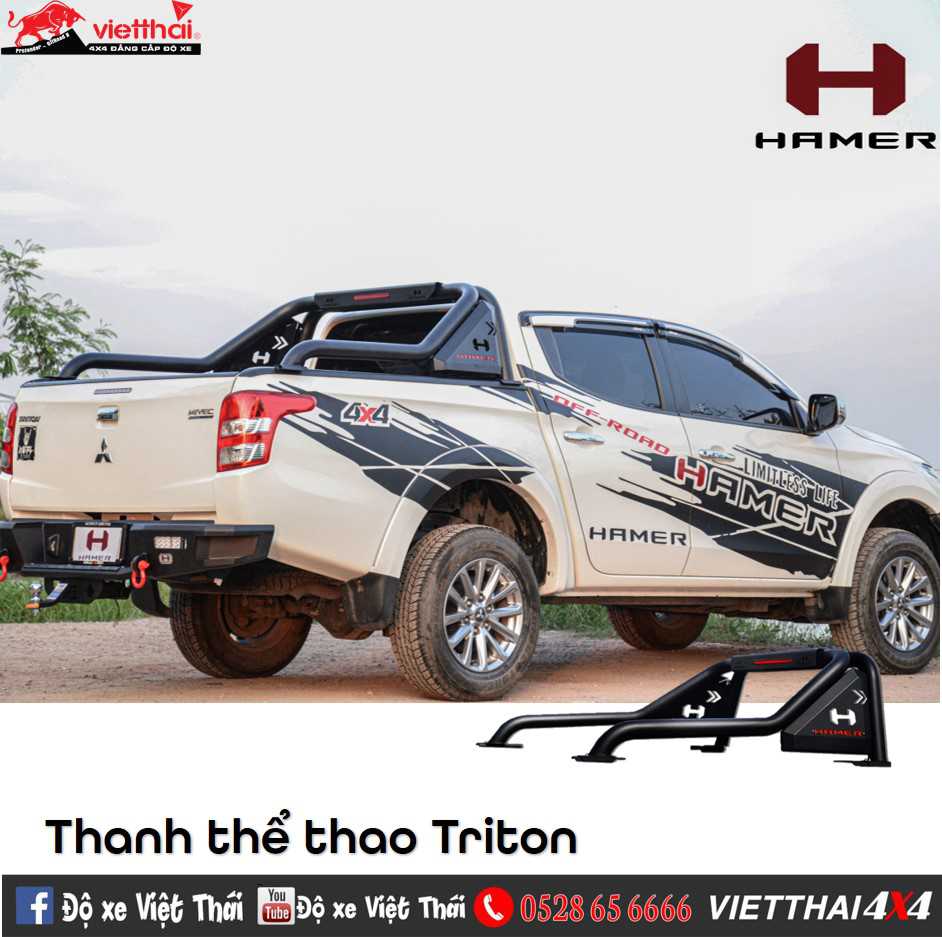 Thanh thể thao Hamer Premium Series Roll Bar dành cho Mitsubishi Triton