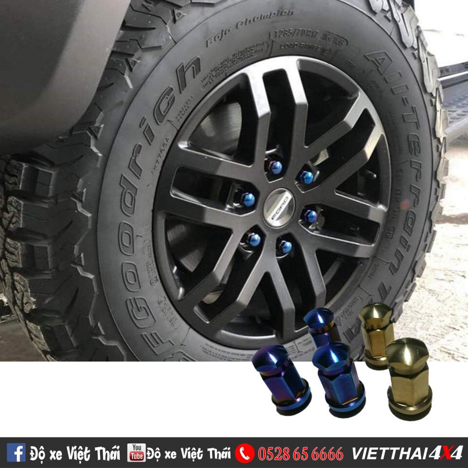 Ốc tắc kê Black Rhino mạ Titan cho Ford Ranger