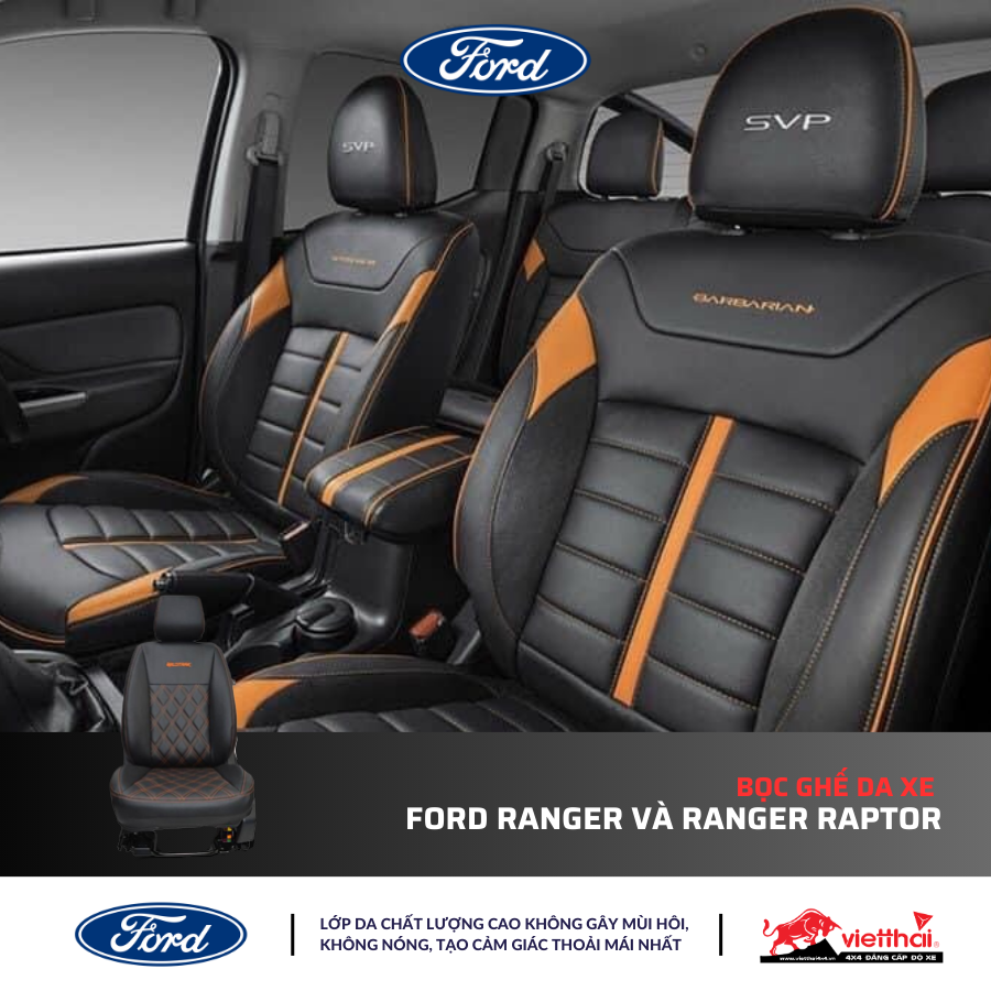 Bọc ghế da xe Ford Ranger và Ranger Raptor