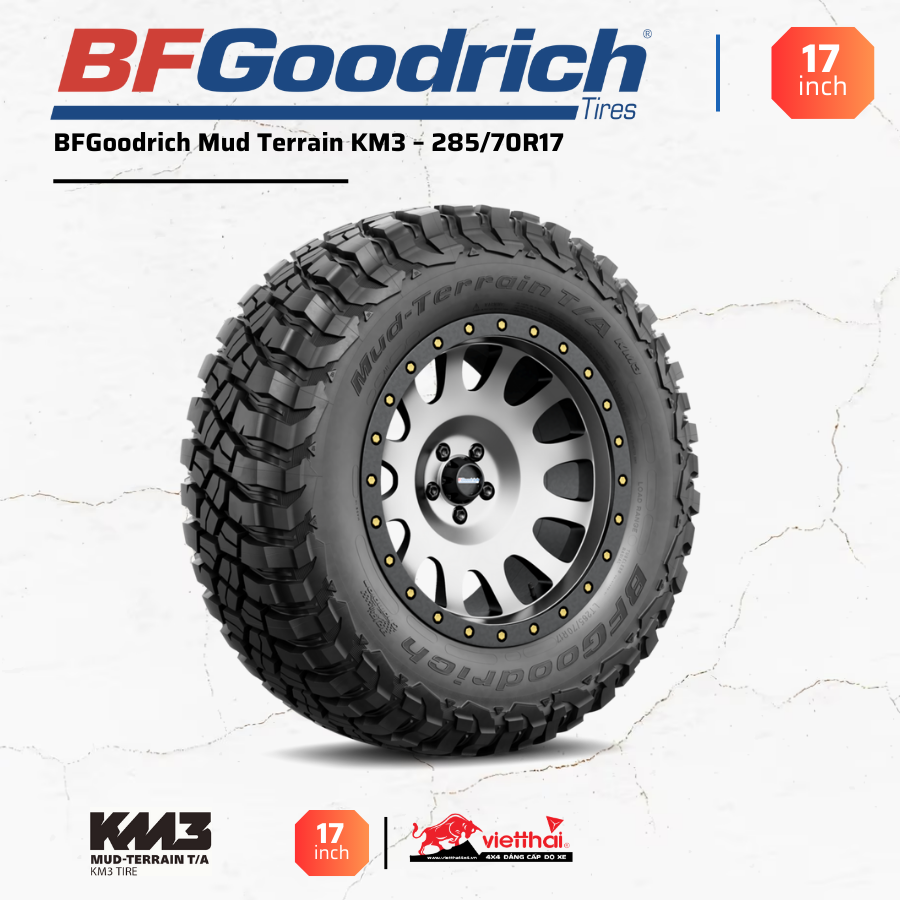 Lốp BFGoodrich Mud Terrain KM3 – 285/70R17 (Made in USA)
