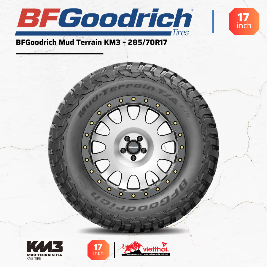 Lốp BFGoodrich Mud Terrain KM3 – 285/70R17 (Made in USA)