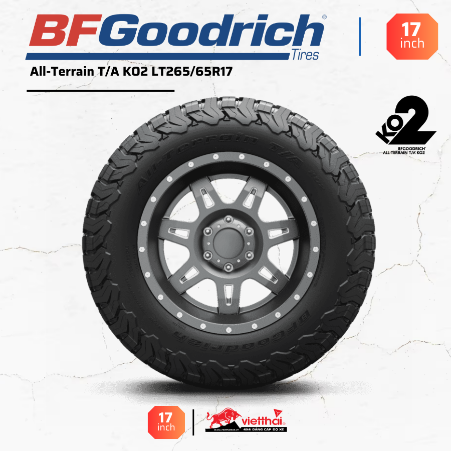 Lốp BFGoodrich All-Terrain T/A KO2 LT265/65R17 (Made in Thailand)